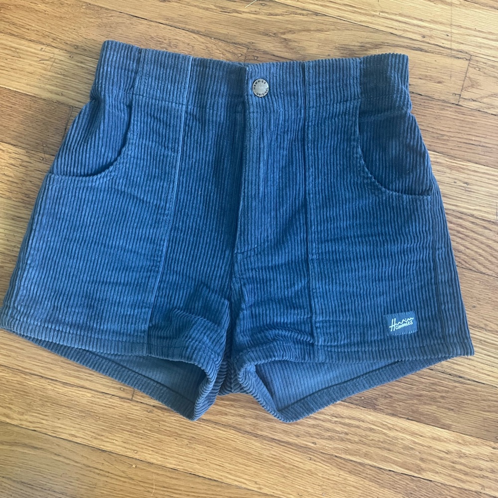 Hammies Shorts Womens Size 24 Blue Corduroy  High Waist Retro 70s Boho EUC